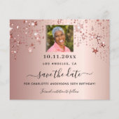 Papier Rose or étoiles photo anniversaire enregistrer la  (Devant)