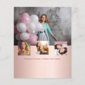 Papier Rose or étoiles photo budget d'anniversaire (Dos)