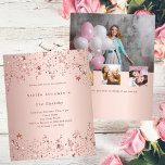 Papier Rose or étoiles photo budget d'anniversaire<br><div class="desc">Élever toute célébration d'anniversaire avec notre Rose Gold Starry Birthday Invitations, parfait pour les filles, les adolescents et les femmes adultes. Qu'il s'agisse d'un doux 16, d'un jalon 30 ou d'un âge particulier, ces invitations ajoutent une touche d'élégance et de magie à votre événement. Design or Rose exceptionnel : Chaque...</div>