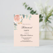 Papier Rose or fleuri de retraite invitation (Debout devant)