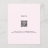 Papier Rose or fleurons arc QR RSVP budget mariage (Dos)