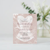 Papier Rose or marbre bachelorette invitation (Debout devant)