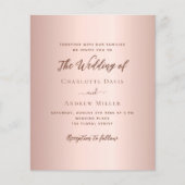 Papier Rose or simple élégance mariage invitation (Devant)