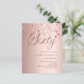 Papier Rose or stars budget 60e anniversaire invitation (Debout devant)