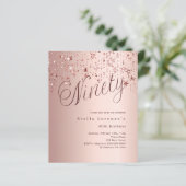 Papier Rose or stars budget 90e anniversaire invitation (Debout devant)