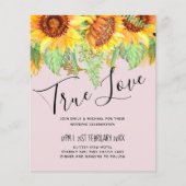 Papier Rose pâle avec Sunflowers Budget Mariage (Devant)