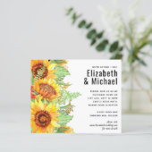 Papier Rose pâle avec Sunflowers Budget Mariage (Debout devant)