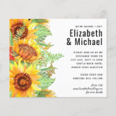 Papier Rose pâle avec Sunflowers Budget Mariage (Devant)