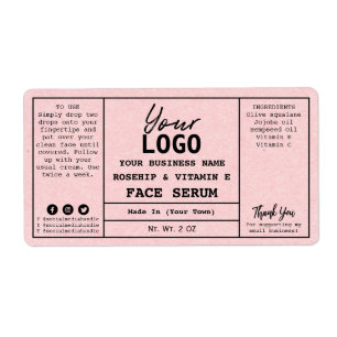 Papier rose pâle Kraft Étiquettes  de la série de 