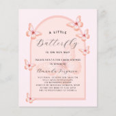 Papier Rose papillon or arc fille budget Baby shower (Devant)