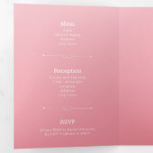 Papier rose Paris Quinceañera Tri-Fold Invitation (Intérieur en premier)