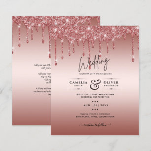 Papier Rose Parties scintillant de goutte d'or Mariage mo