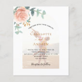 Papier Rose photo arc QR RSVP mariage budget (Devant)