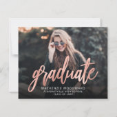 Papier Rose photo budget Gold Script Grad Faire-part (Devant)