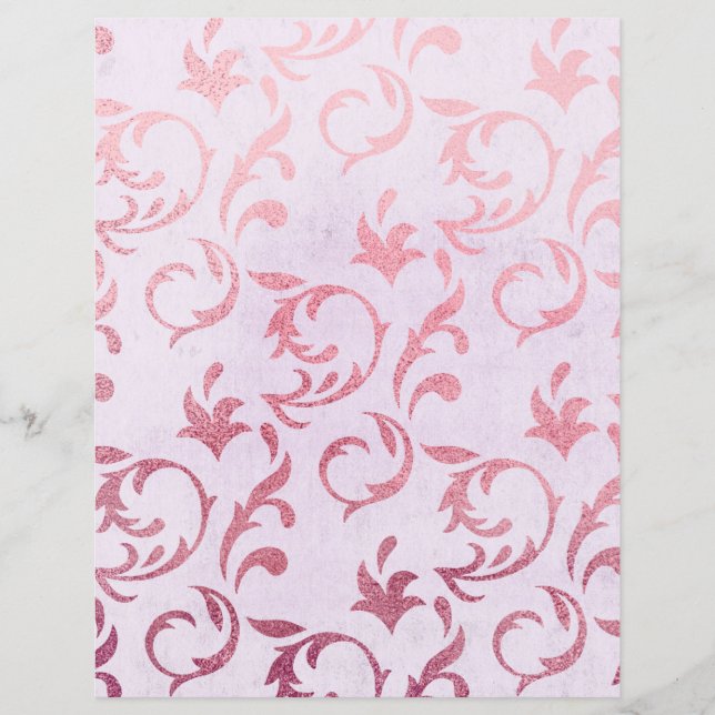 Papier rose pour scrapbook  Gold (Devant)