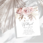 Papier Rose poussiéreux et fleurs bleues sur un Mariage b