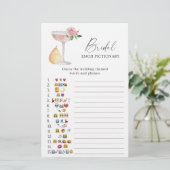 Papier Rose Prosecco nuptiale douche émoticônes jeu (Debout devant)