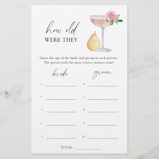 Papier Rose Prosecco - Quel âge avaient-ils la mariée (Devant)