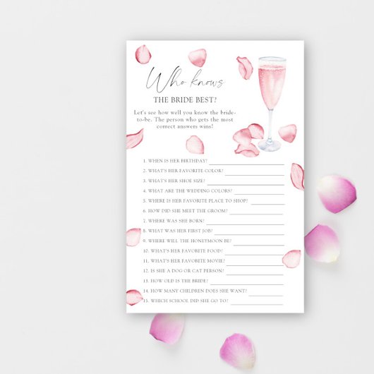 Papier Rose Prosecco - Qui connaît la mariée meilleur jeu