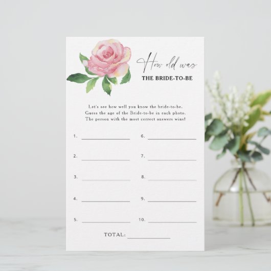 Papier Rose - Quel âge avait la future mariée jeu (Debout devant)