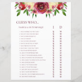 Papier Rose romantique Devinez qui Mariage Word Jeux de r (Devant)