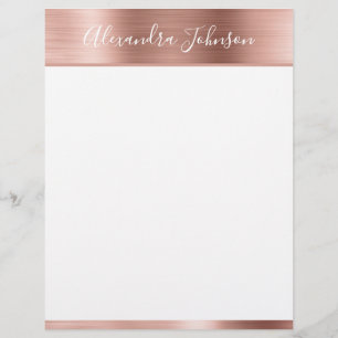 Papier Rose Rose Or Phuile Girl Monogramme