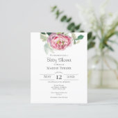 Papier Rose rose rose | Invitation Baby shower (Debout devant)