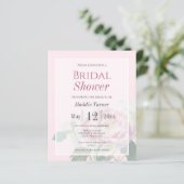 Papier Rose rose rose | Invitation de douche nuptiale (Debout devant)