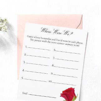 Papier Rose rouge Fête des mariées Où Étions-Nous Joués