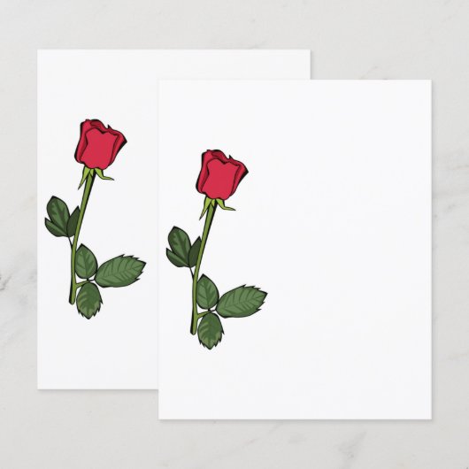 Papier Rose rouge simple (Devant / Derrière)