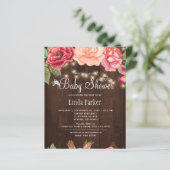 Papier Rose rustique  baby shower invitation (Debout devant)