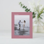 Papier Rose simple Dusty BUDGET Mariage Photo Invitation (Debout devant)