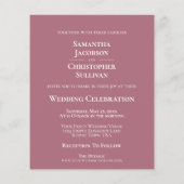 Papier Rose simple Dusty BUDGET Mariage Photo Invitation (Dos)