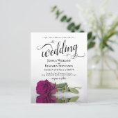 Papier Rose simple Magenta Faire-part de mariage BUDGET (Debout devant)