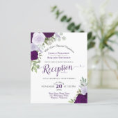 Papier Rose Violet Budget Mariage Réception invitation (Debout devant)
