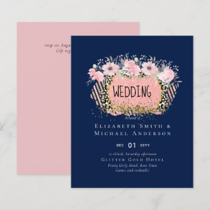 Papier Rosegold MARIAGE Girly rose Parties scintillant fl
