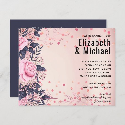 Papier Rosegold MARIAGE métallique Parties scintillant (Devant / Derrière)