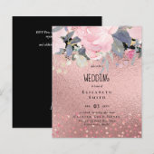 Papier RoseGold Parties scintillant métallique Floral Foi (Devant / Derrière)