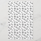 Papier 🌿 Roses à main noirs + blancs (Devant)