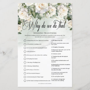 Papier Roses blanches romantiques Tradition Mariage Eucal