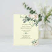 Papier Roses blanches Sage Eucalyptus Citron MARIAGE jaun (Debout devant)