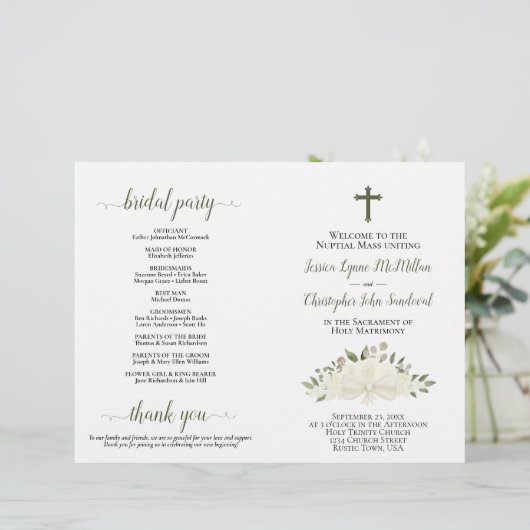 Papier Roses Boho Blanc do-it-yourself Pold Catholic Wedd (Debout devant)