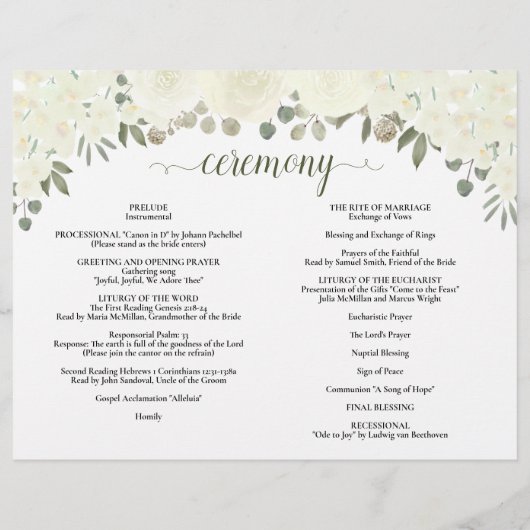 Papier Roses Boho Blanc do-it-yourself Pold Catholic Wedd (Dos)