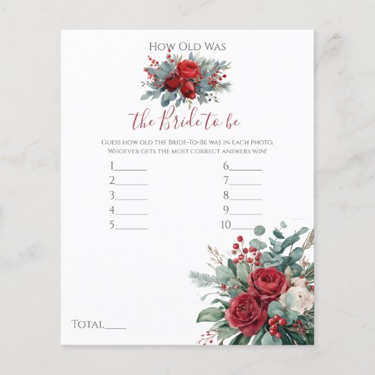 Papier Roses Bourguignon & Blush Quel âge avait la mariée (Devant)