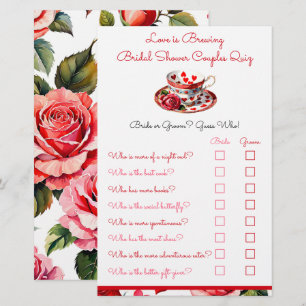 Papier Roses & Coeurs Jeu de douche Quiz Couple