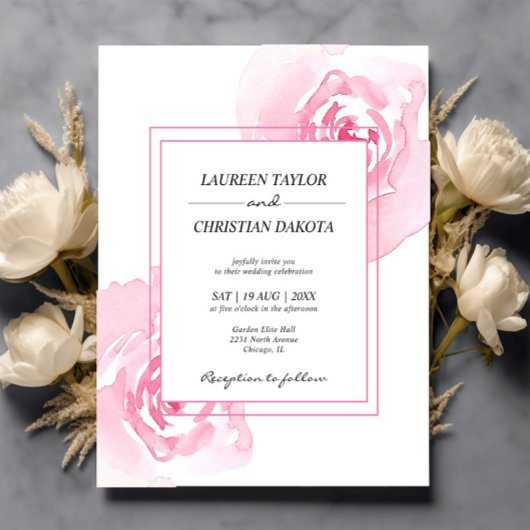 Papier Roses d'aquarelle rose budget