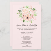 Papier Roses et Faire-part de mariage roses (Devant / Derrière)