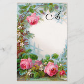 PAPIER ROSES ET JASMINES MONOGRAMME DE BEAUTÉ FLORALE (Devant)