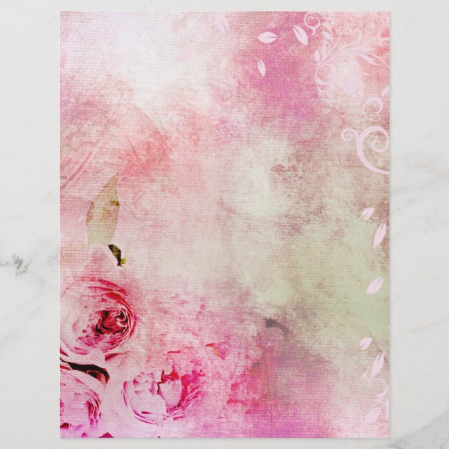 Papier Roses floraux roses (Devant)