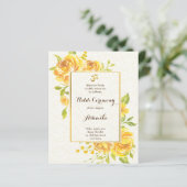 Papier Roses Jaunes Budget Haldi Invitation (Debout devant)